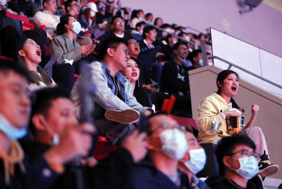 Fans follow the 2020 League Of Legends World Championship Final.