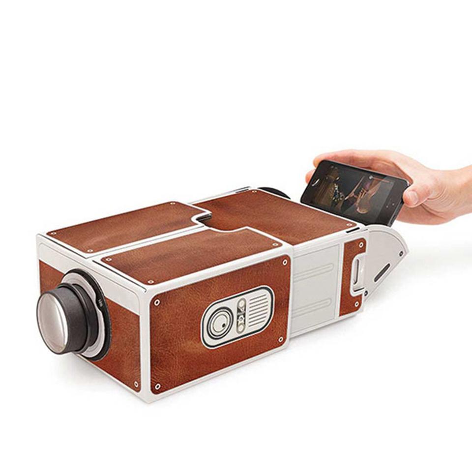 Dcenta Mini Smart Phone Projector Cinema Portable Home Use DIY Cardboard Projector Family Entertainment Projective Device