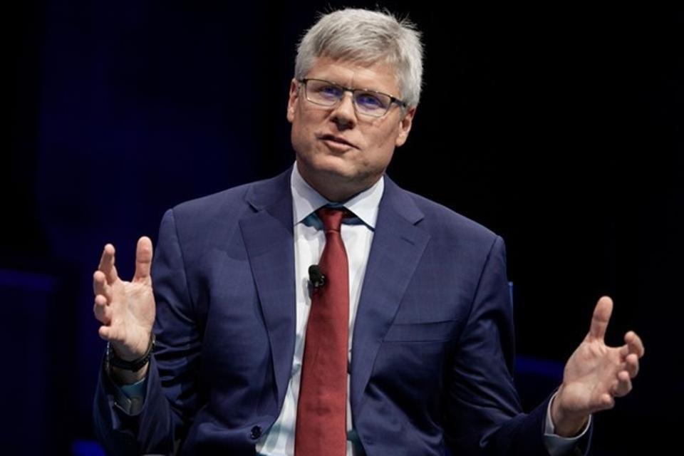 Qualcomm CEO Steve Mollenkopf speaks during the Business Roundtable CEO Innovation Summit in Washington, DC on December 6, 2018.