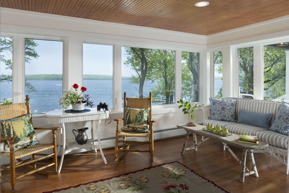 Sun porch overooking lake