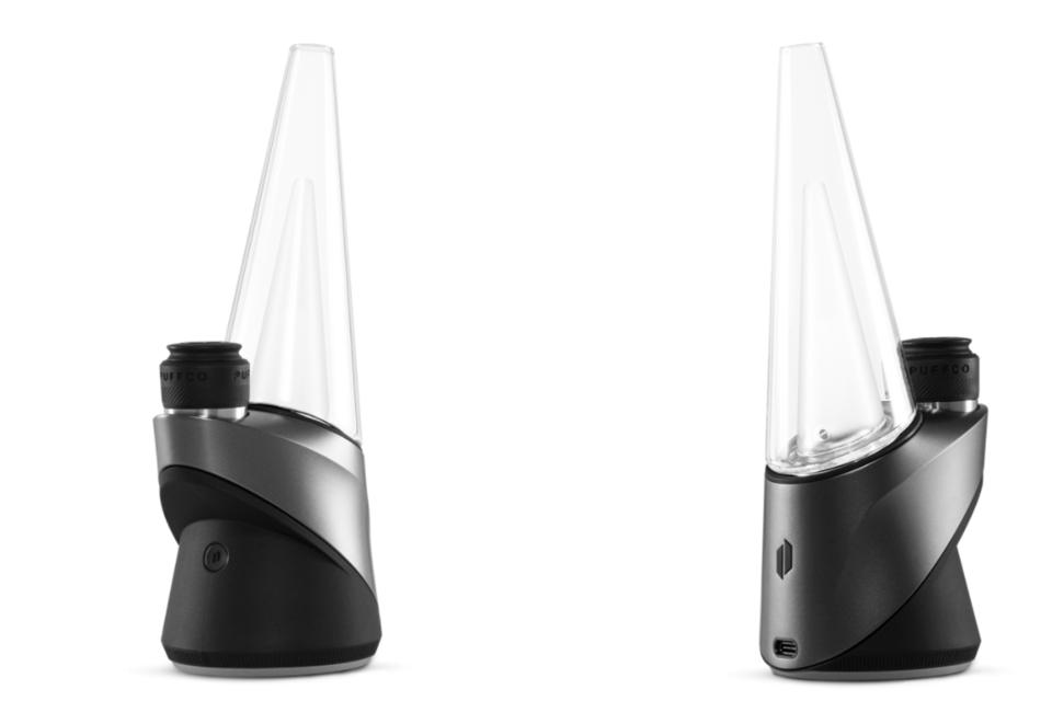 Two views of the Peak Pro, the newest tech from the vaporizer company Puffco. 