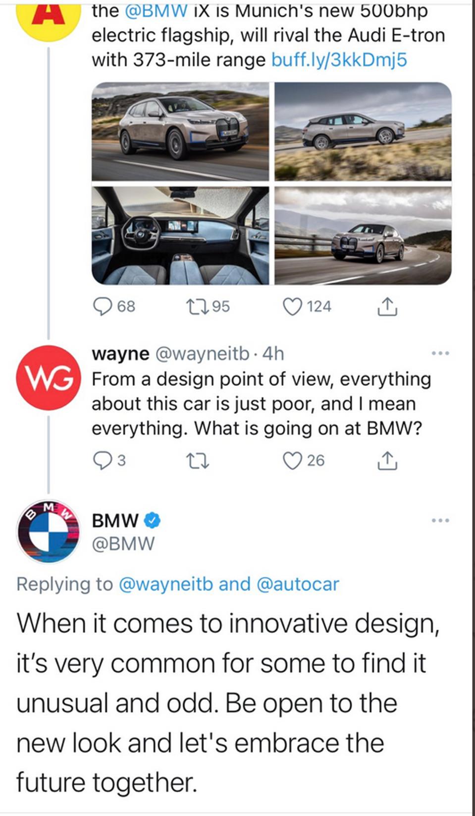 Social media is awash with talk about the BMW iX's looks, and it's almost all negative.