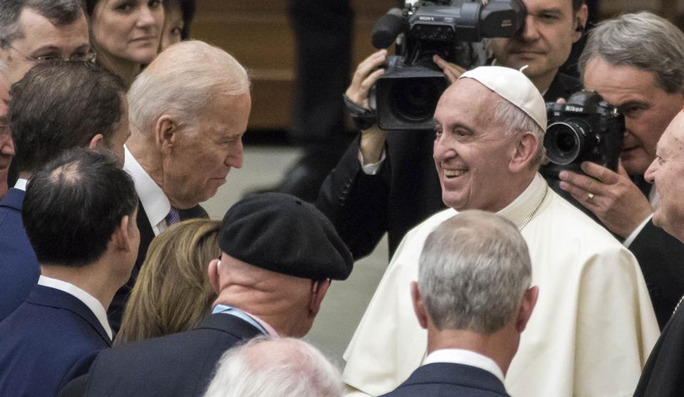 Pope Francis and US Vice President Joe Biden in Vatican