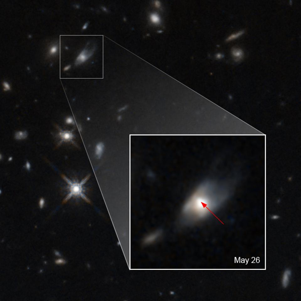 NASA’s Hubble Sees Unexplained Brightness from Colossal Explosion