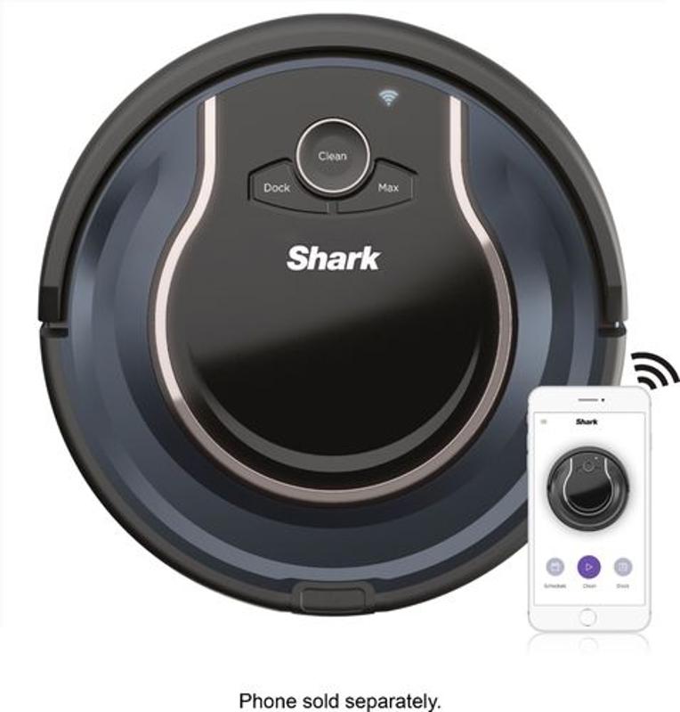 Shark ION Robot® Vacuum R76, Wi-Fi Connected, Works with Alexa, Multi-Surface Cleaning - Black/Navy Blue