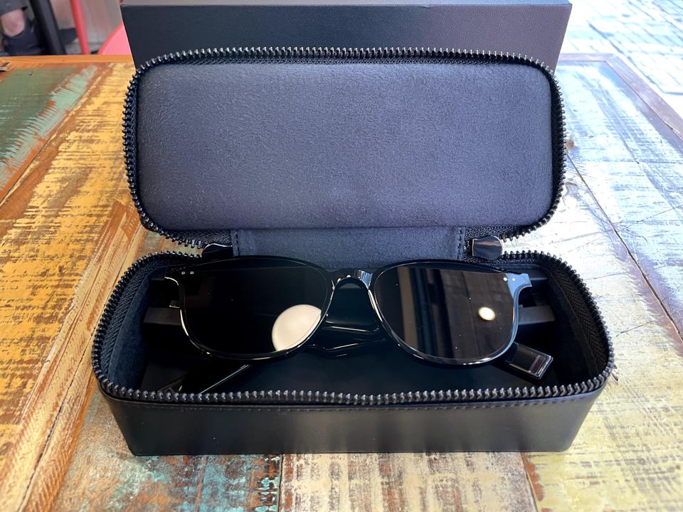 The charging case for the sunglasses.