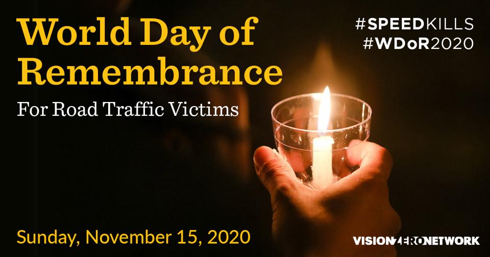 A graphic for the annual World Day of Remembrance for Road Traffic Victims.
