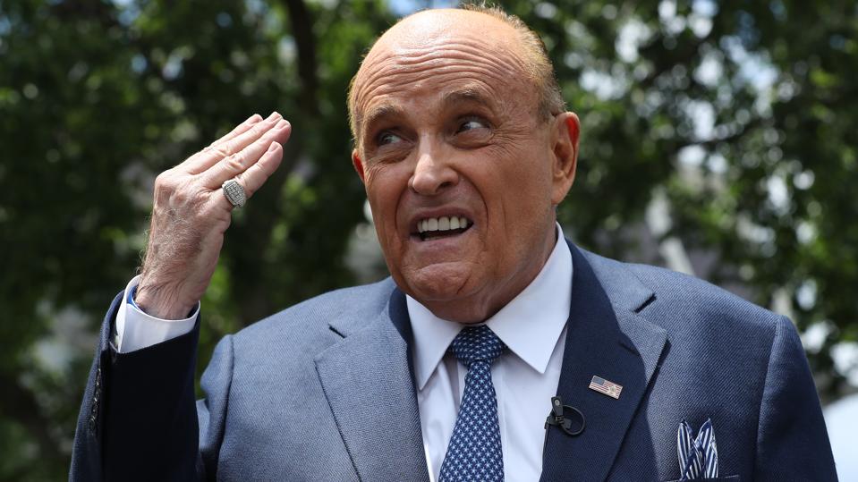 Rudy Giuliani Speaks To Media Members At The White House