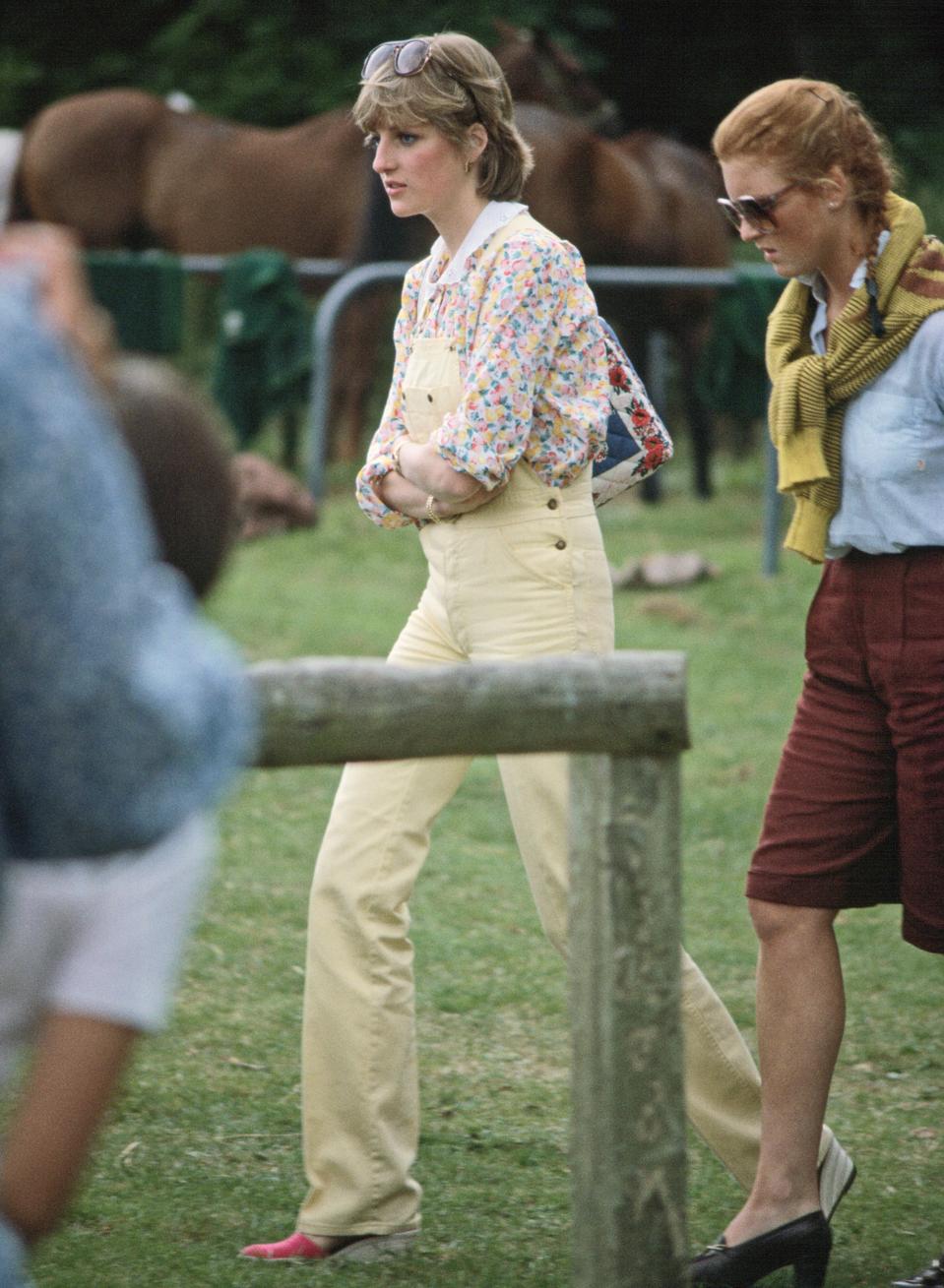 Lady Diana Spencer And Sarah Ferguson yellow dungarteees