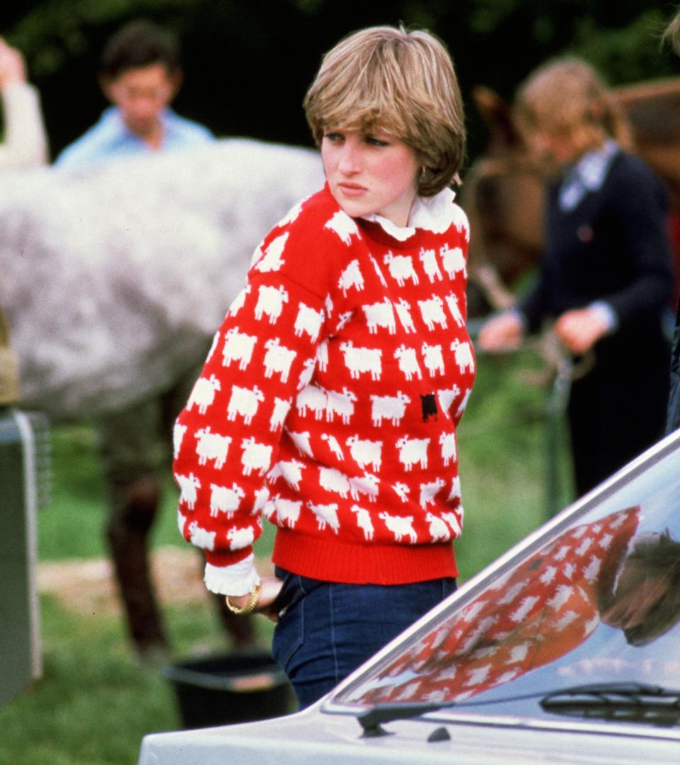 Diana, Princess of Wales wearing Black Sheep Jumper