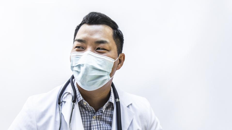 Studio portrait of doctor / healthcare worker