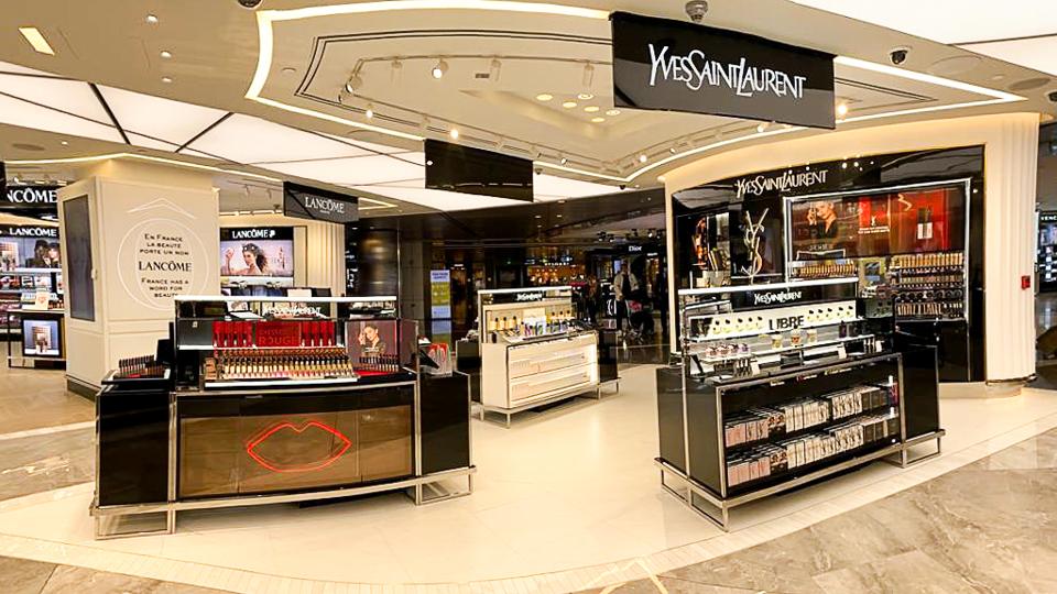 YSL Beauty counter at Hamad International Airport.