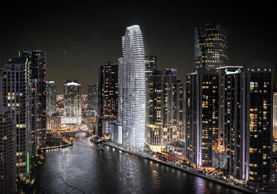 Rendering of the Aston Martin Residences