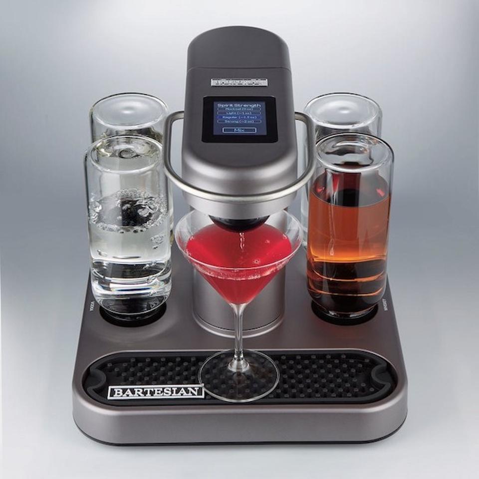 An overhead view of a Bartesian cocktail machine