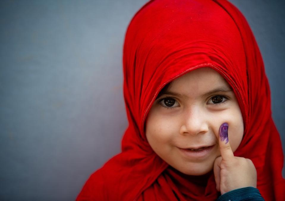 In September, a UNICEF-supported nationwide polio vaccination campaign reached 39 million children, including this little girl.