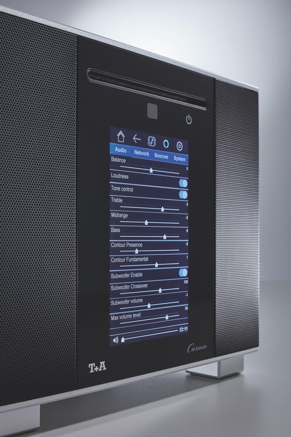 T+A Caruso settings screen