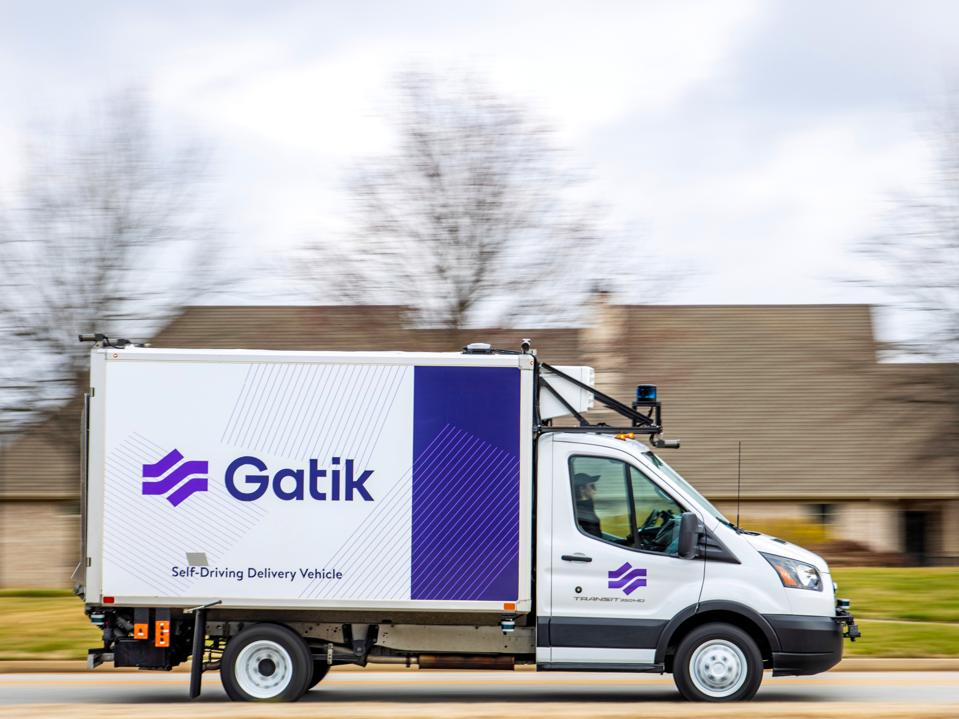 Gatik Self Driving Delivery Vehicle on a public road