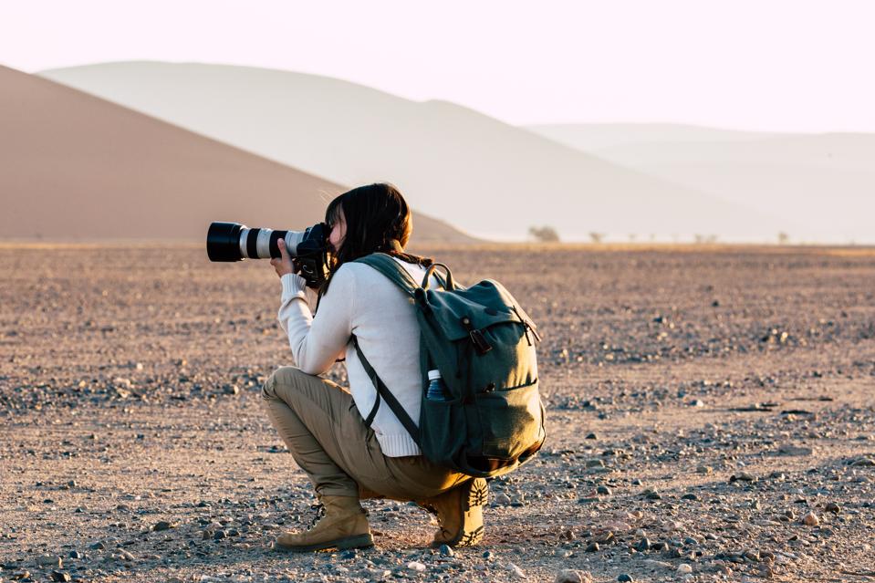 Photographer at Namib desert
