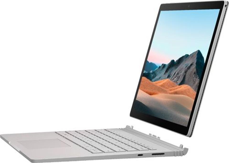 Microsoft Surface Book 3 laptop screen detached from keyboard