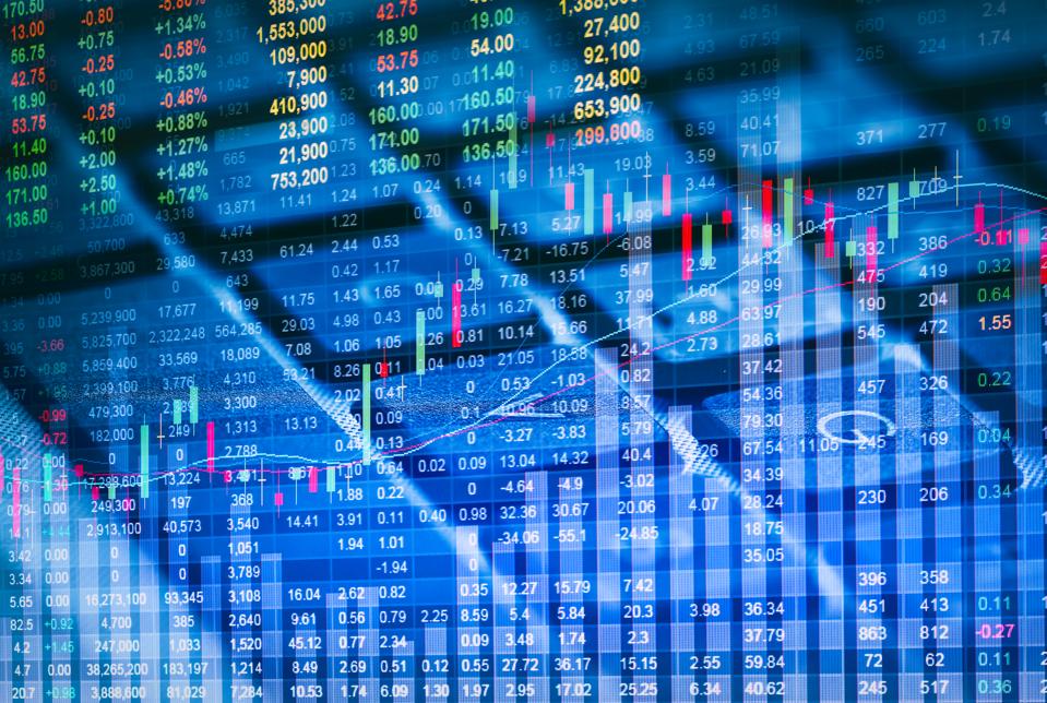 Graph of stock market data and financial with stock analysis
