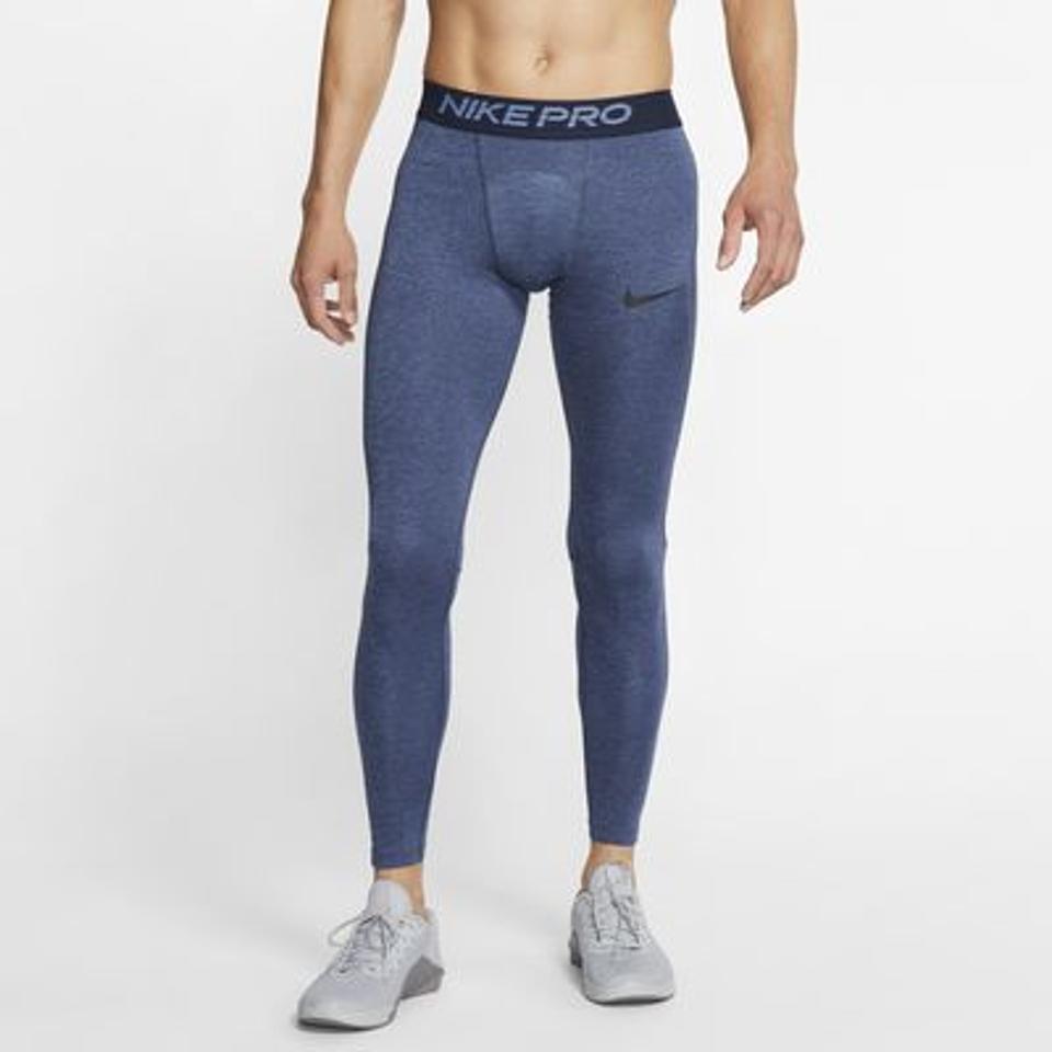 Nike Pro Men's Tights in blue.