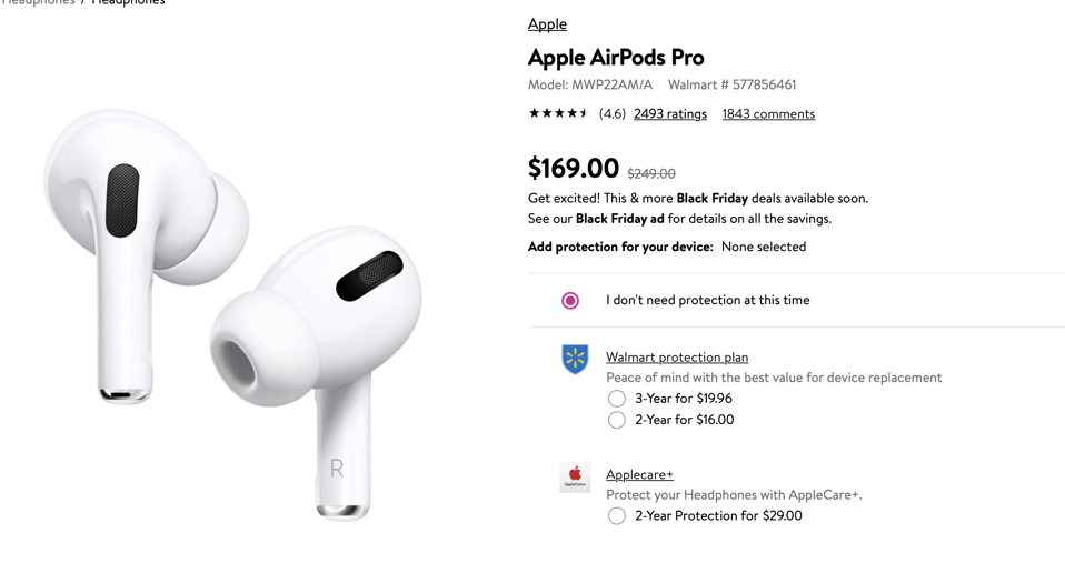 Airpod discount pros price