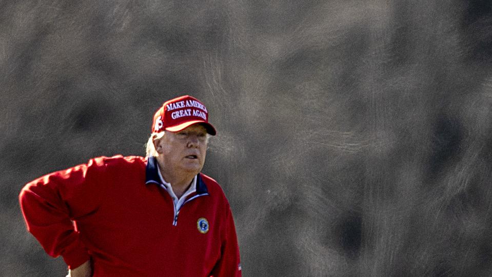 President Trump Golfs In Sterling, Virginia On Thanksgiving Day