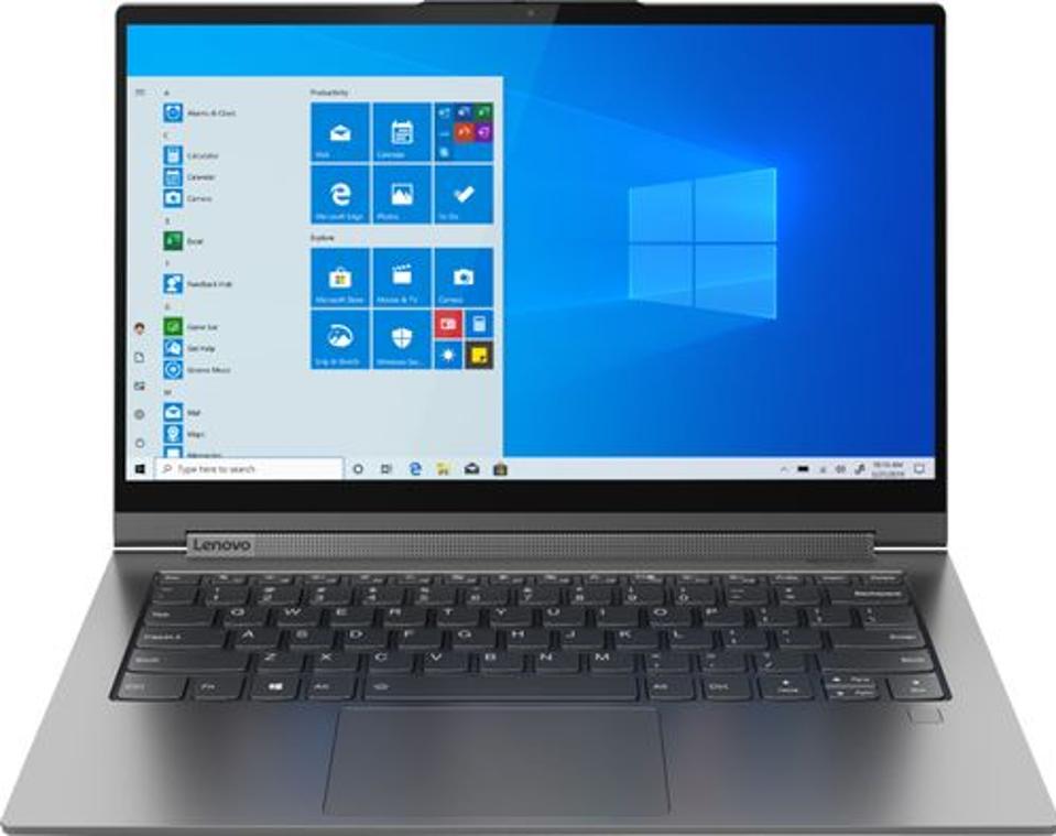Lenovo Yoga C940 2-in-1 laptop opened and running Windows 10