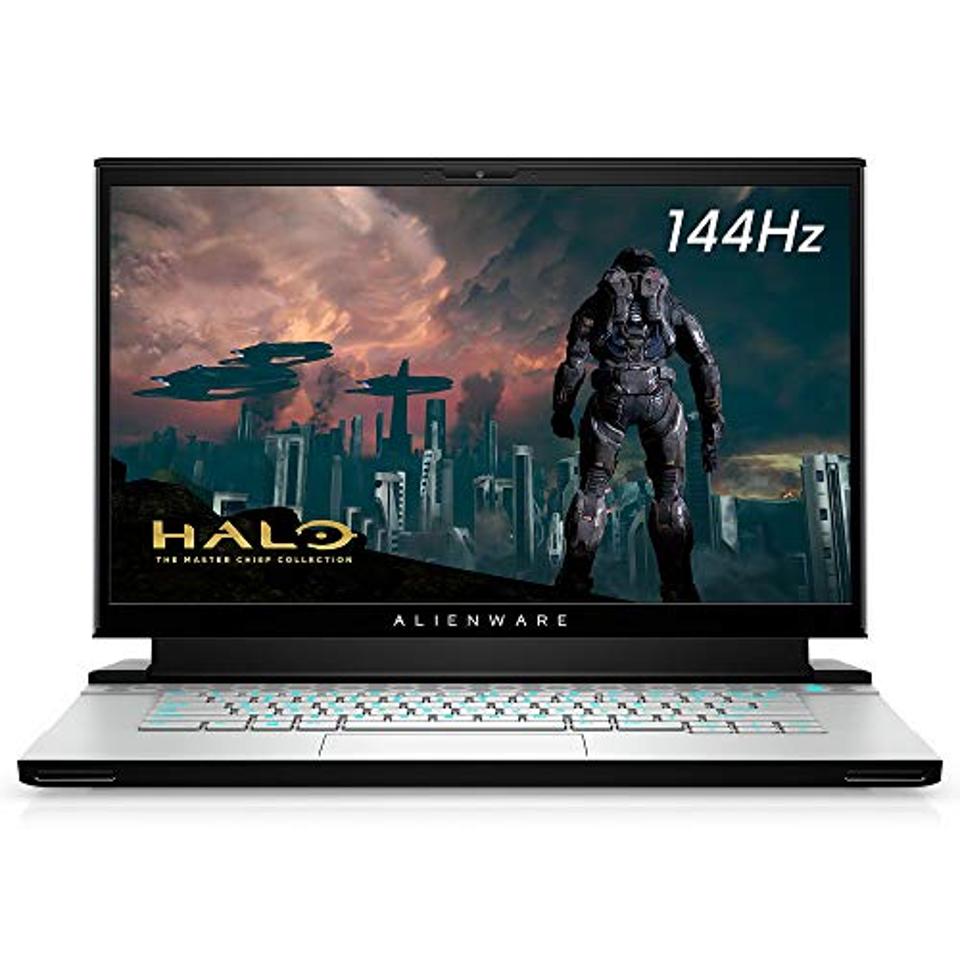 Alienware M15 R3 gaming laptop opened and running Halo: The Master Chief Collection