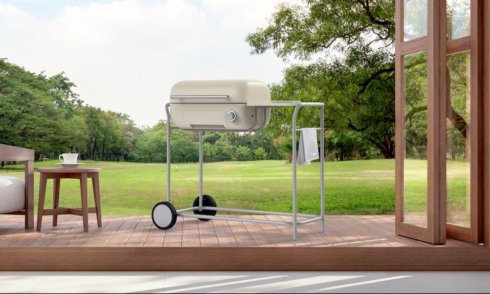 A cream-colored Spark Grill