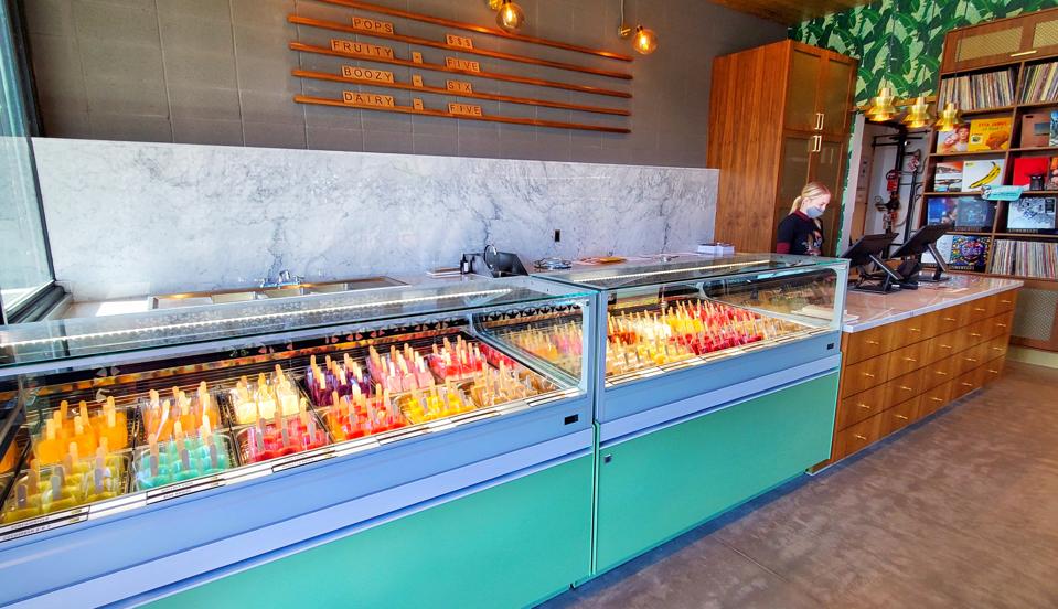 popsicle counter with bright colored pops