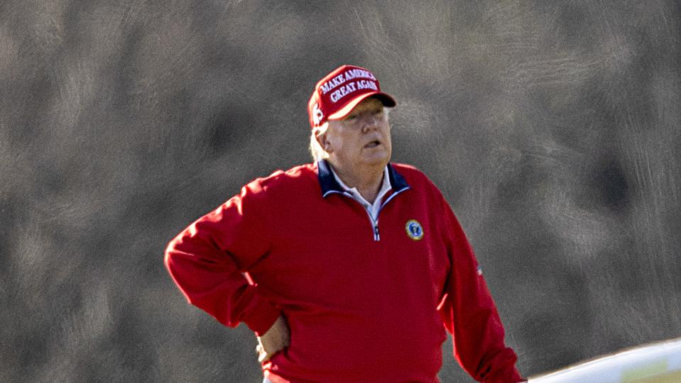 President Trump Golfs In Sterling, Virginia On Thanksgiving Day