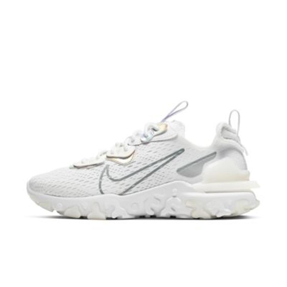 Nike NSW React sneaker in white and gray. 