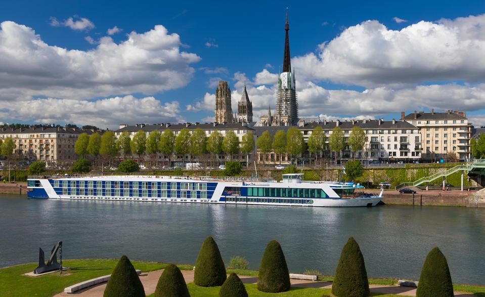 amawaterways cruise ship in river