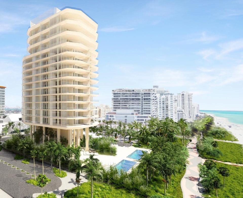 A proposed design for Aman Miami Beach Residences by Kengo Kuma