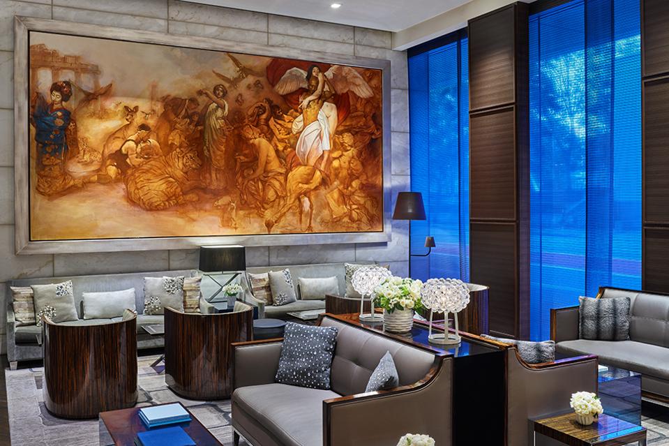 Lobby with art