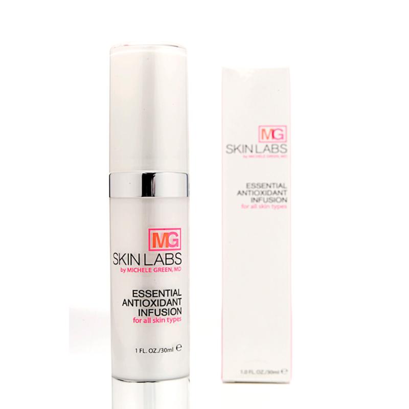 Nightly triple antioxidant skin renewal skin soufflé for facial and neck rejuvenation.