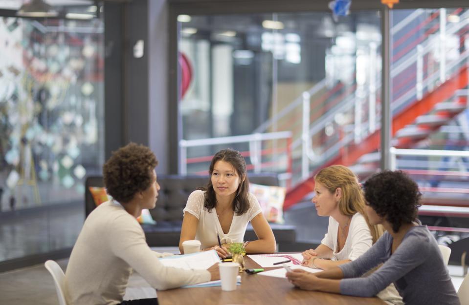 Informal meeting in an advertising agency