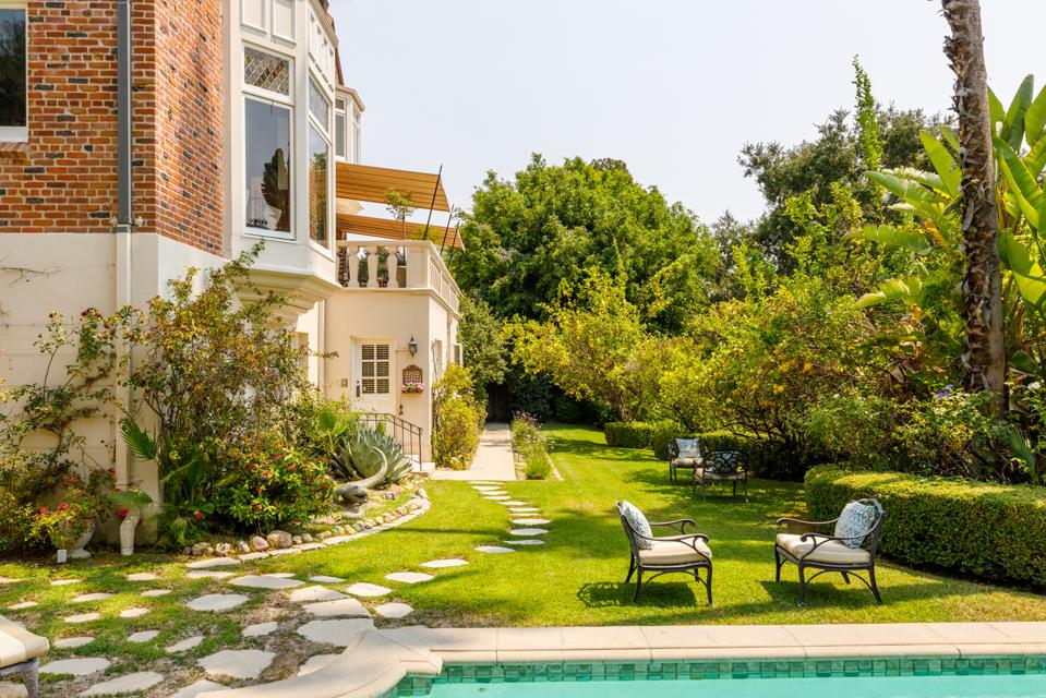 The backyard of a home in Los Angeles.