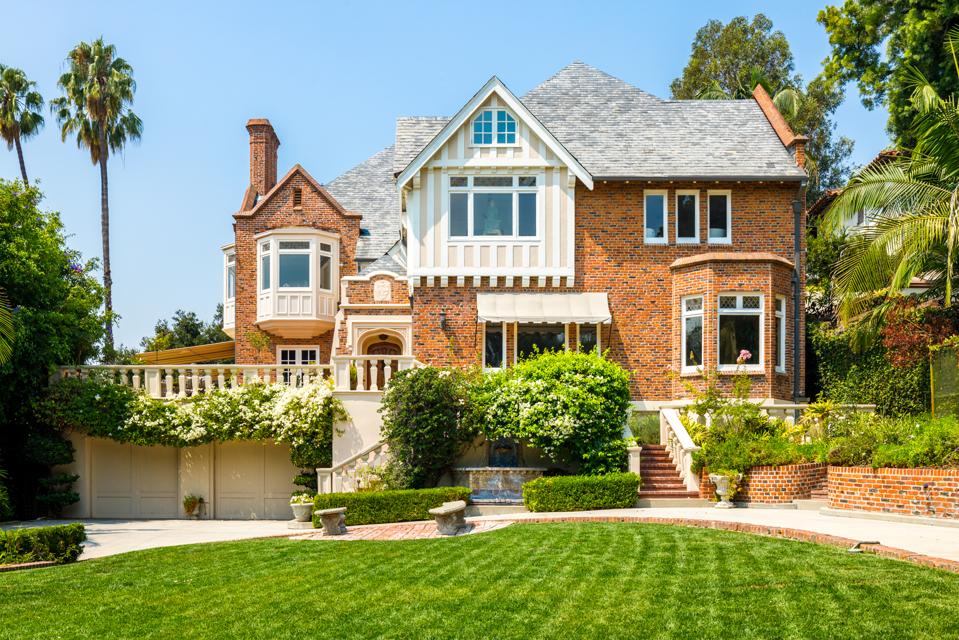 A brick mansion in Los Angeles.