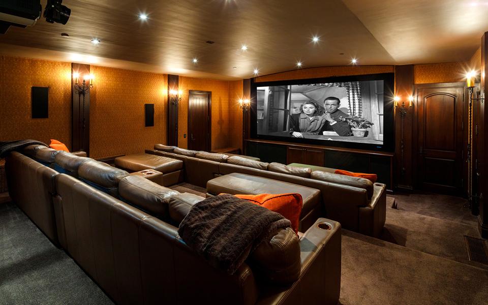 The home theater in a luxury home.