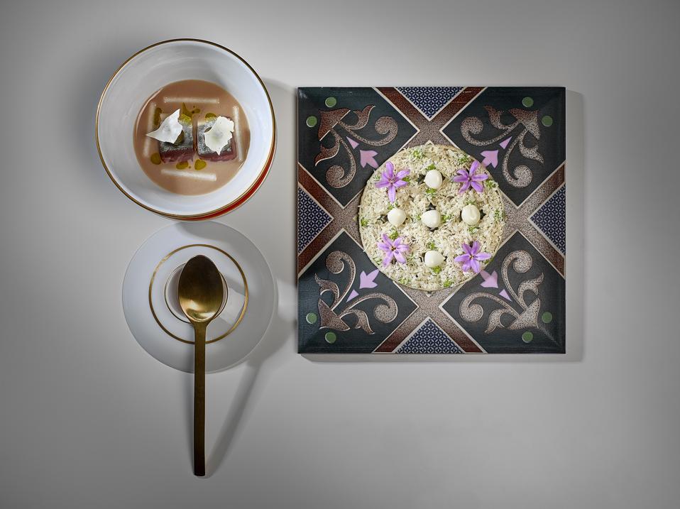 The dishes at Noor restaurant in Córdoba, Spain, are elegantly presented and high concept