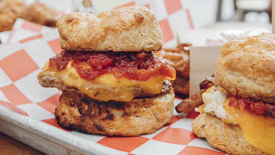 buttermilk biscuit sandwiches at Lil' Sweet Chick