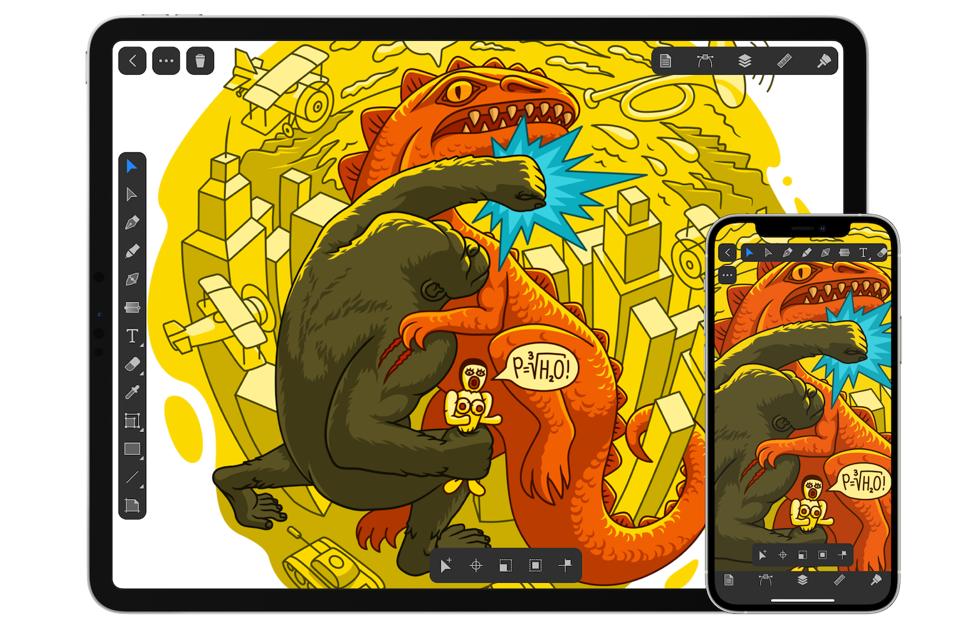 Amadine illustration on iPad and iPhone