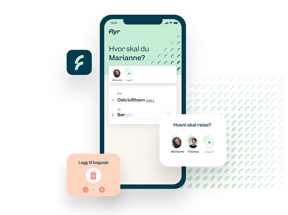 Mockup of the Flyr smartphone app.