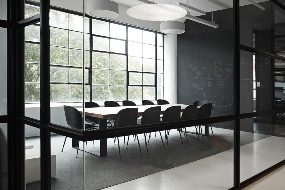 Modern conference room with chairs and table