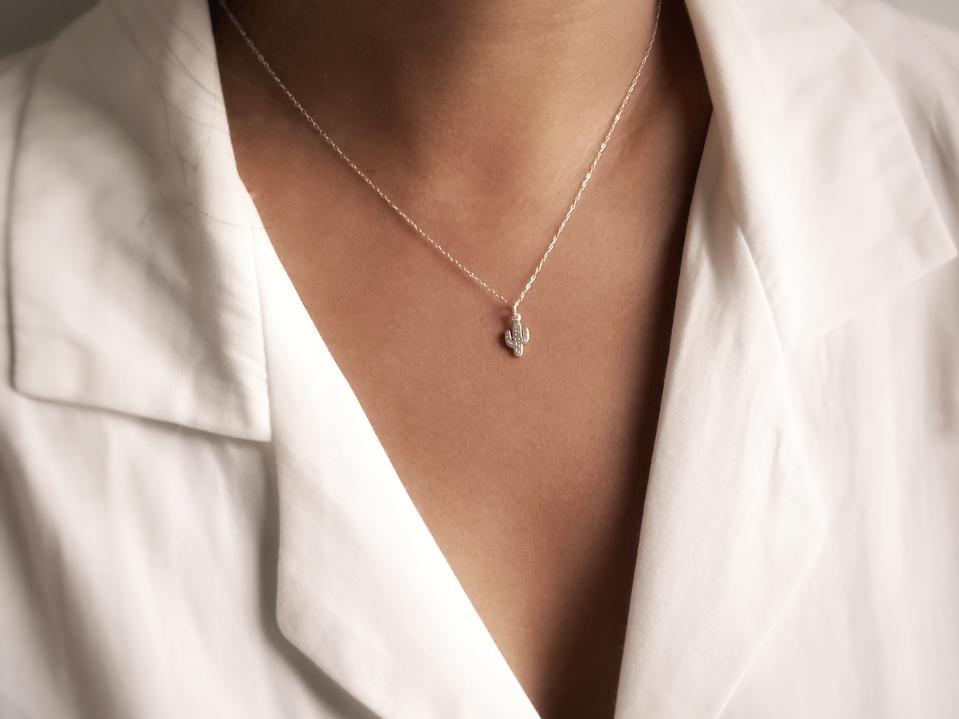 Cactus Necklace available in gold and silver from Kind Karma Company