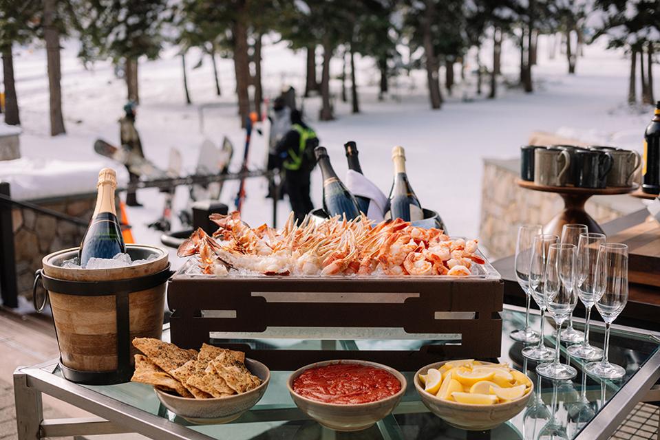 Champagne and seafood