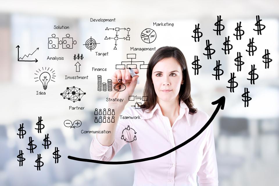 Cofounder working on business process.