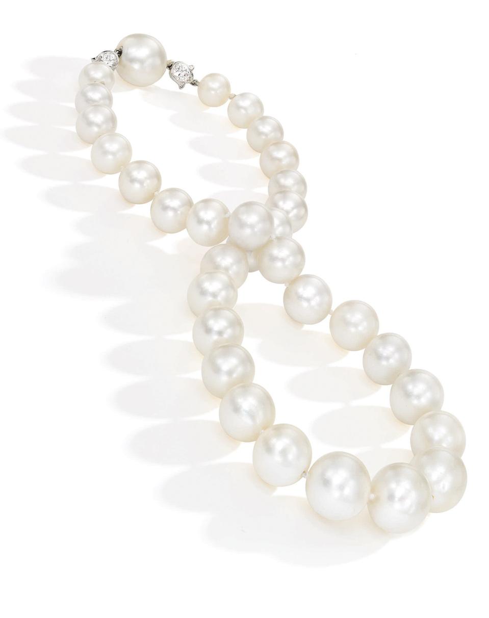 A Cartier natural pearl necklace from the Marylou Whitney collection fetched $1.6 million